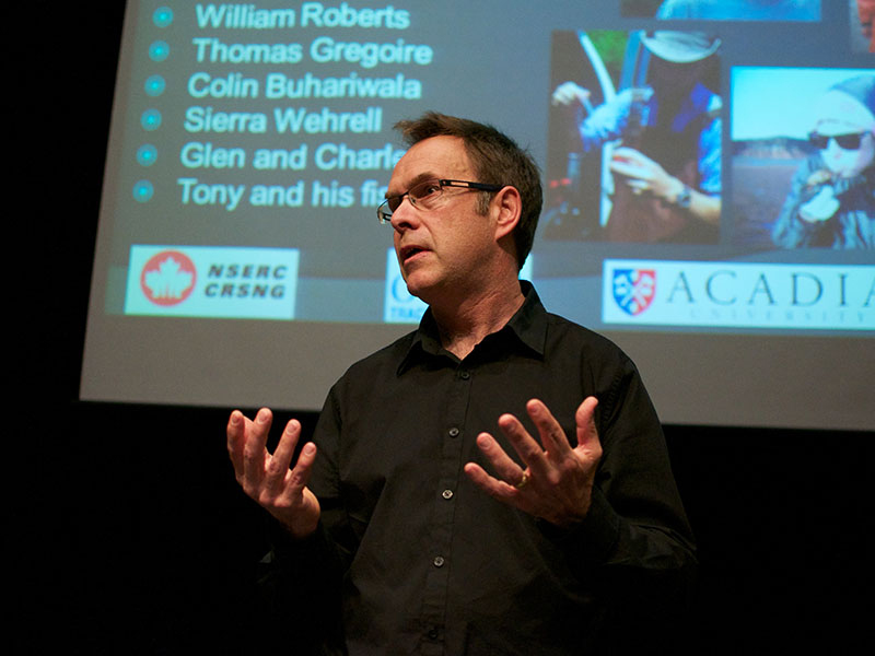 Professor Peter McLeod speaks at an event.